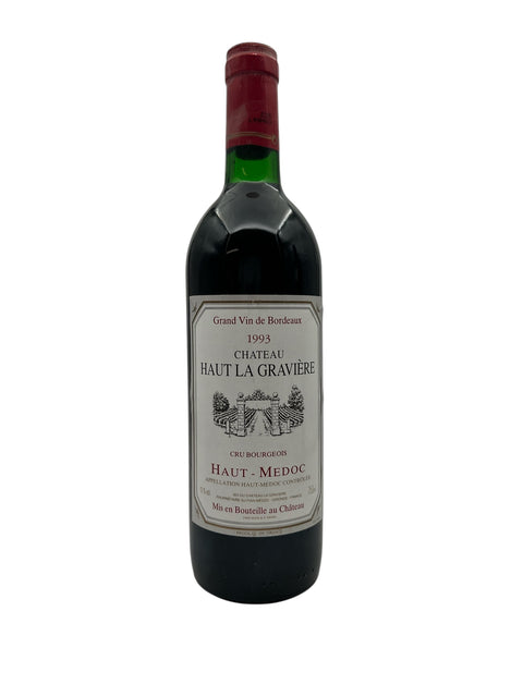 Bouteille de vin rouge Château Haut La Gravière 1993