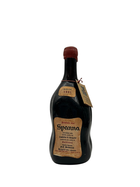 Flaske af rødvinen Spanna Antoniolo 1961 med etiket