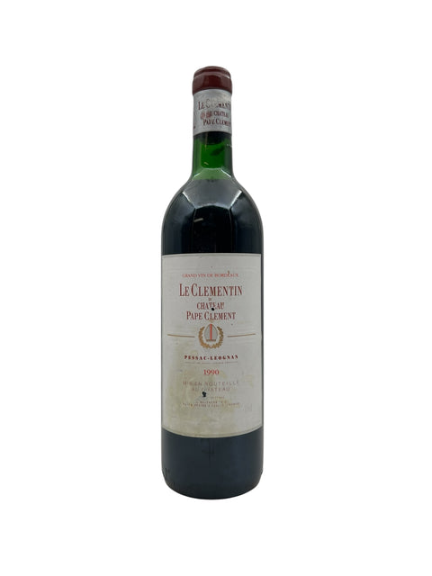 Bouteille de vin rouge Le Clémentin Château Pape Clément 1990