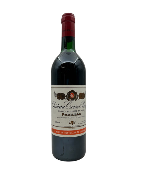 Bouteille de vin rouge Château Croizet Bages de 1989