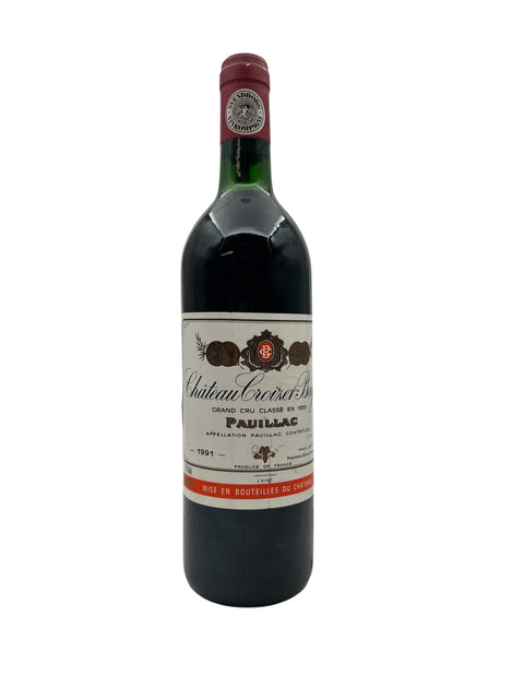 Bouteille de vin rouge Château Croizet-Bages 1991
