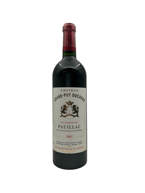 Flaske af Pauillac Grand-Puy Ducasse 2002 rødvin