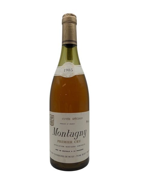 Flaske af Montagny Premier Cru hvidvin fra 1985