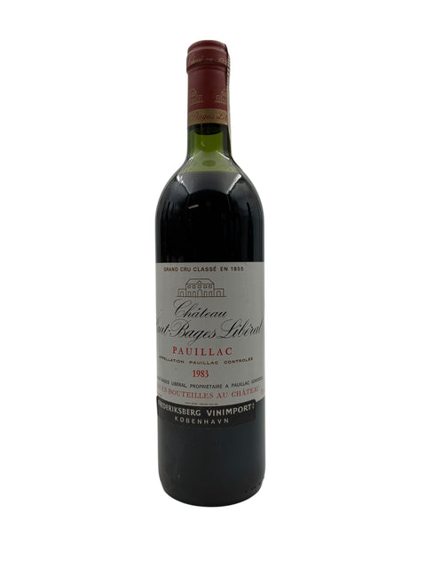 Flaske af Château Haut-Bages Libéral 1983 rødvin fra Pauillac