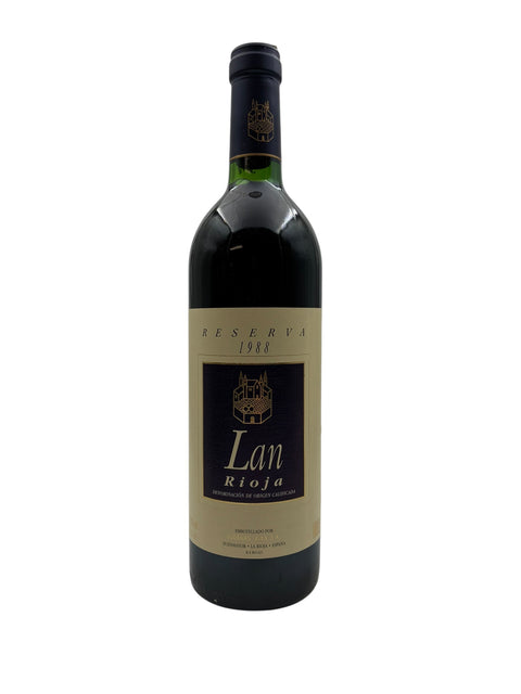 Flaske af Lan Reserva 1988 rødvin fra Rioja i Spanien