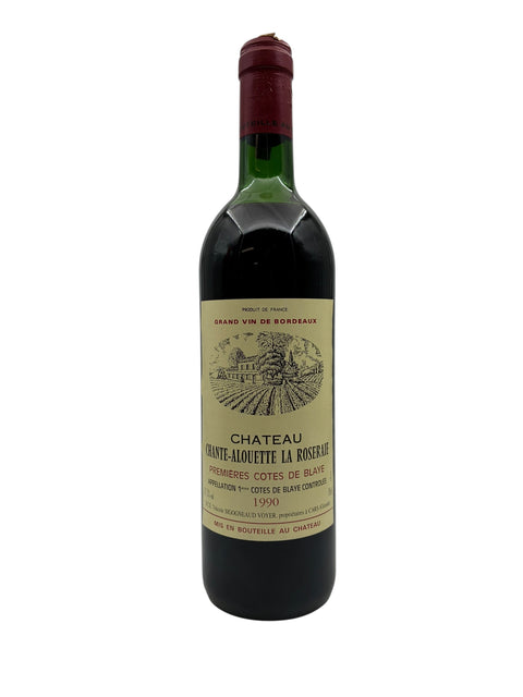 Bouteille de vin rouge Chante-Alouette La Roseraie 1990
