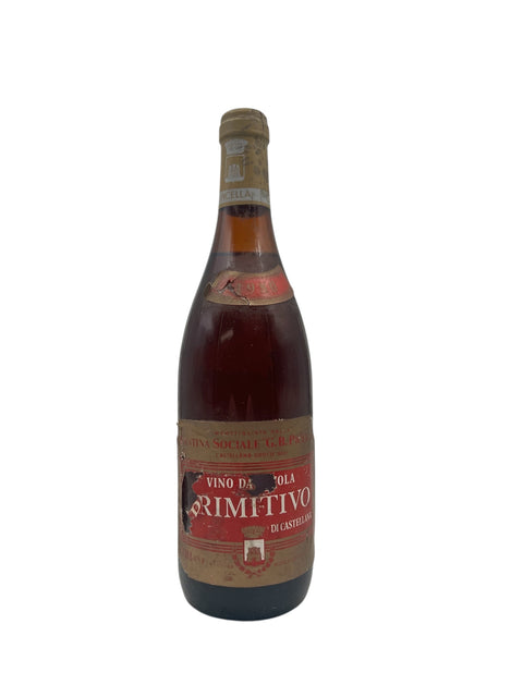 Flaske Primitivo Cantina Sociale G.B. Petrelli 1974 rødvin
