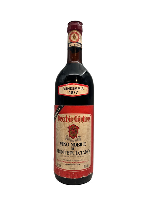 Flaske af Vino Nobile di Montepulciano fra Vecchie Cantine årgang 1977