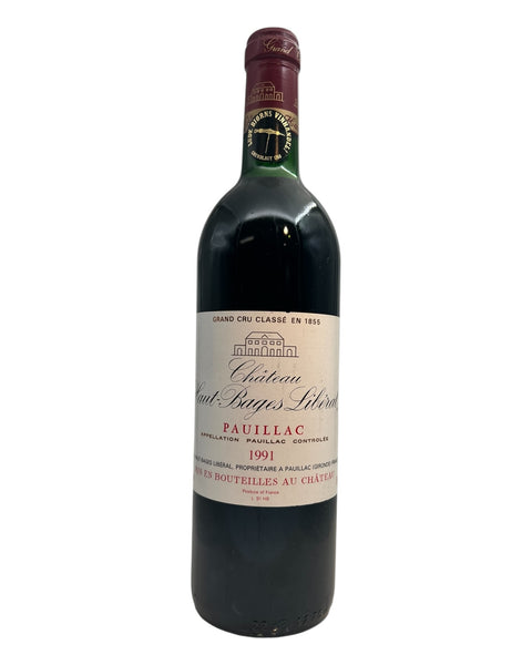 Flaske af Château Haut-Bages Libéral 1991 rødvin fra Bordeaux