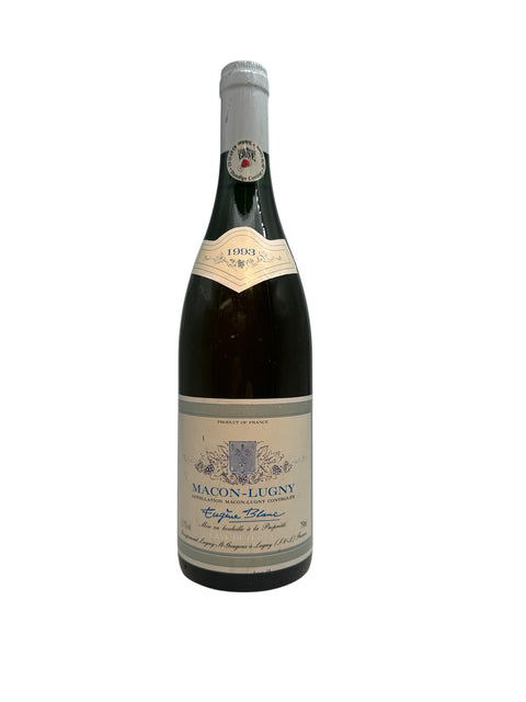 Flaske af Macon Lugny Eugène Blanc 1993 hvidvin
