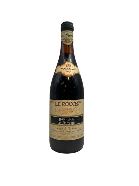 Flaske af Barbera del Piemonte Le Rocce 1991 rødvin