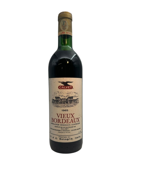 Fles Vieux Bordeaux Calvet 1965 rode wijn