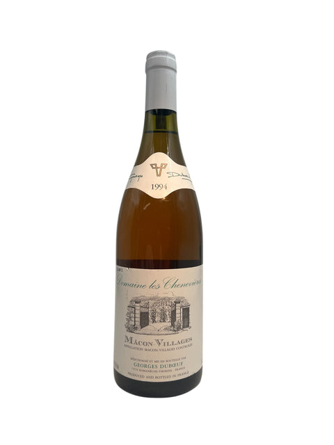 Flaske af Mâcon-Villages Domaine des Chenevières 1994 hvidvin