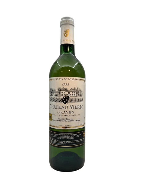 Flaske Chateau Méric Graves 1992 hvidvin