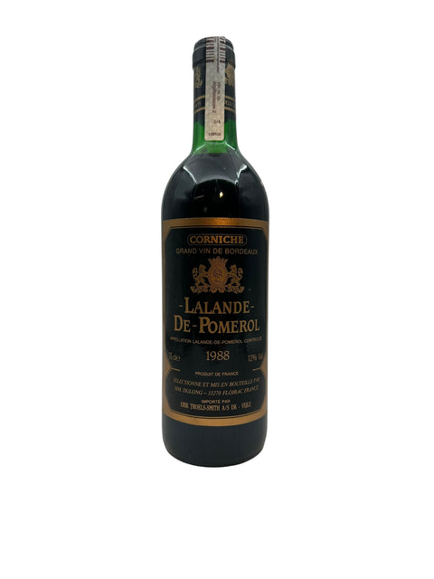 Flaske af Lalande-de-Pomerol Corniche fra 1988
