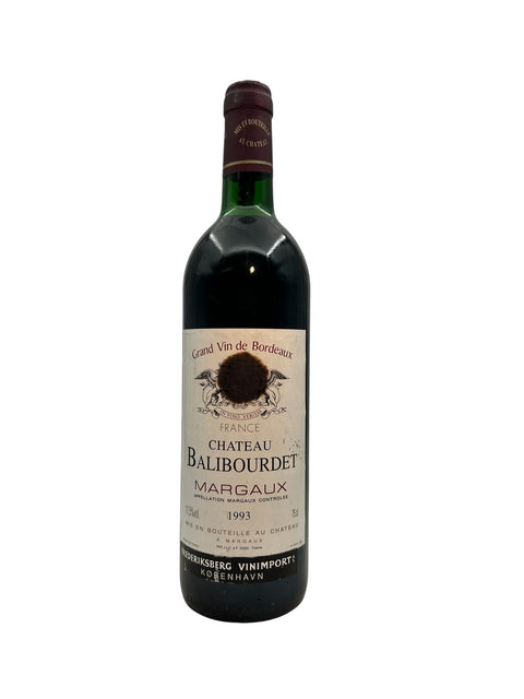 Flaske af Chateau Balibourdet Margaux 1993 rødvin