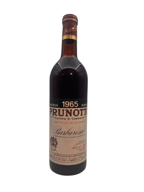 Flaske af Barbaresco Prunotto 1965 rødvin