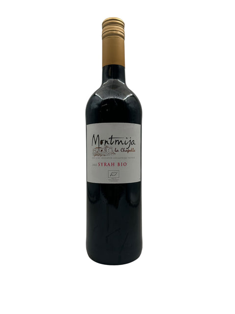 Bouteille de vin rouge biologique Syrah Montmija 2022