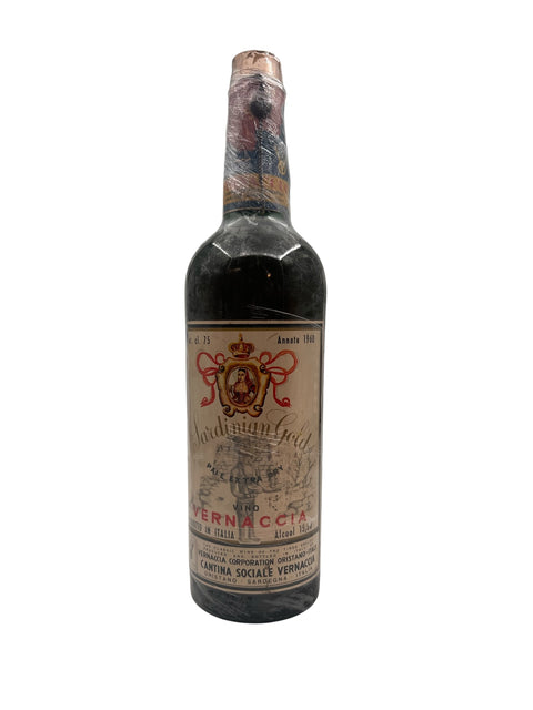 Flaske af Sardinian Gold Vernaccia 1960 dessertvin