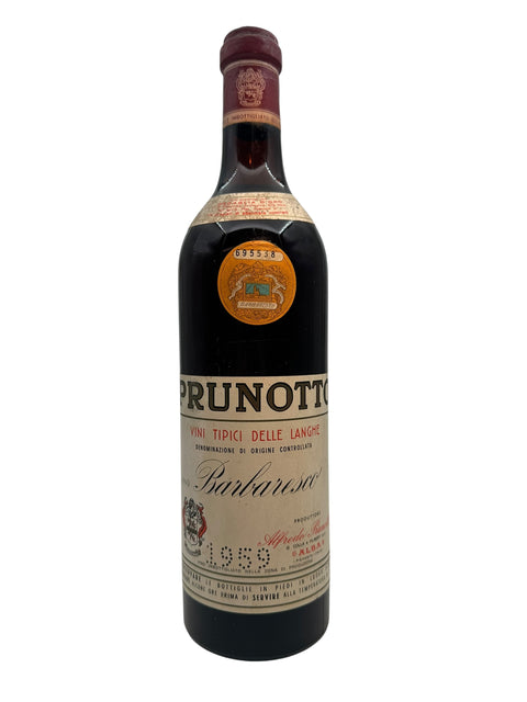 Barbaresco Prunotto 1961 flaske foran