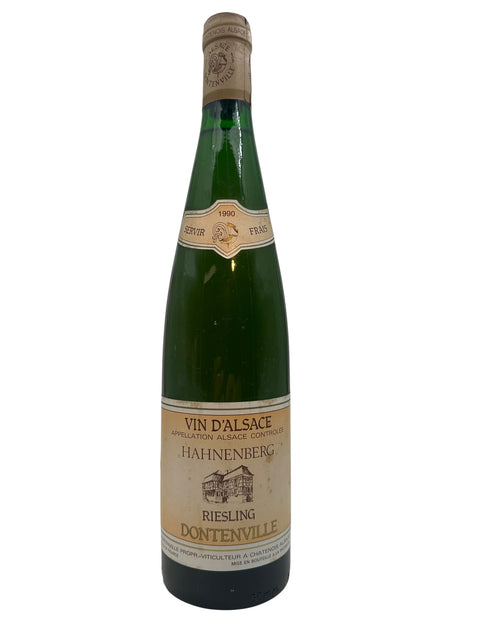 Flaske af Riesling Dontenville 1990 vin fra Alsace