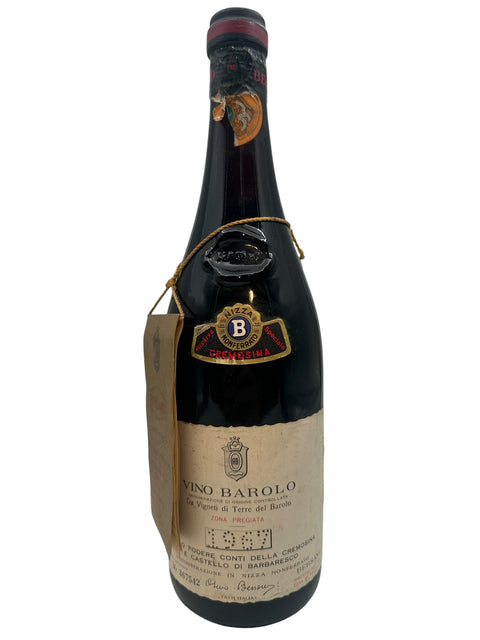 Flaske af Vino Barolo Conti della Cremosina 1968