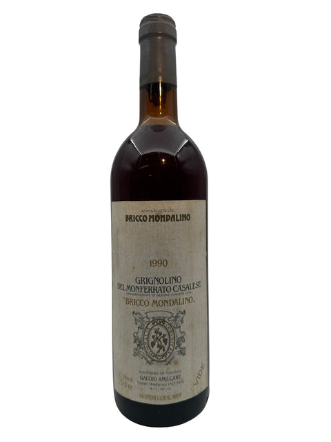 Grignolino del Monferrato Casalese Bricco Mondalino 1990 rødvin flaske
